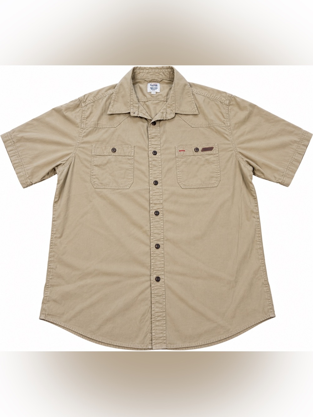 Dickies Men’s XL Khaki Short Sleeve Work Shirt Genuine Utility Button Up